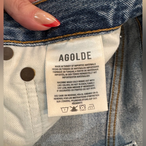 AGOLDE Fran Cuffed Jeans High Rise Straight Leg Size 26 - Picture 7 of 13
